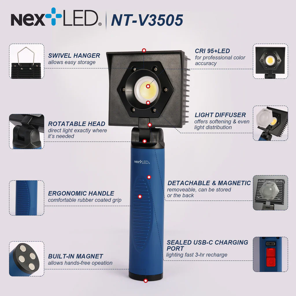 NextLED Professional Ceramic Coating Application Light with Diffuser - Image 4